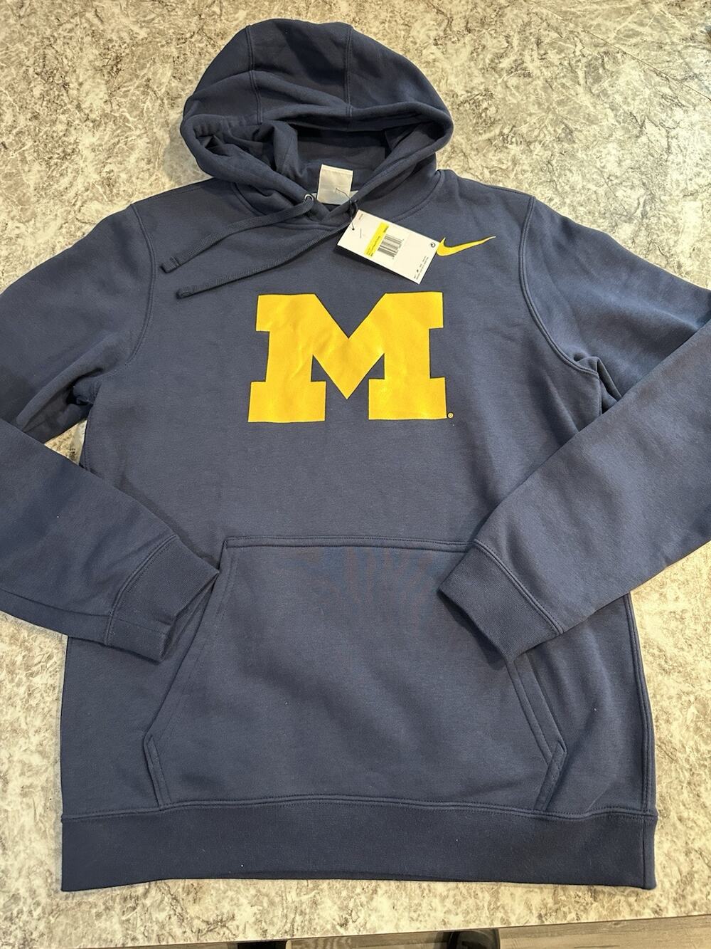 NWT Men’s Nike Michigan Wolverines Club Fleece Hoodie Small Navy Sweatshirt